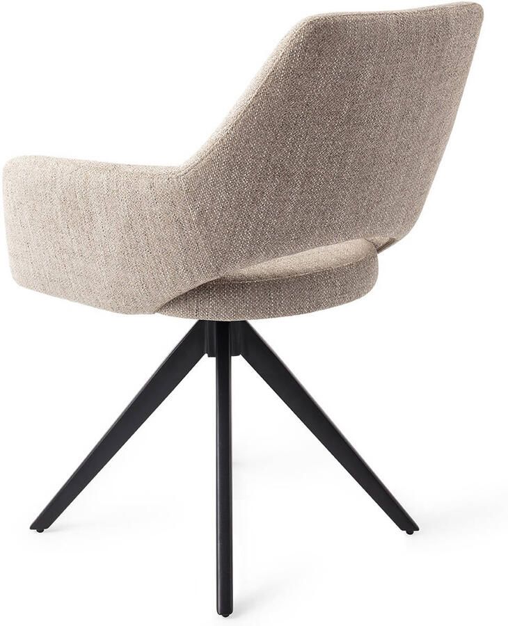 Jesper Home Eetkamerstoel Yanai Turn Black Draaibaar Biscuit Beach - Foto 2