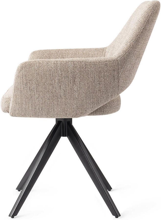 Jesper Home Eetkamerstoel Yanai Turn Black Draaibaar Biscuit Beach - Foto 3