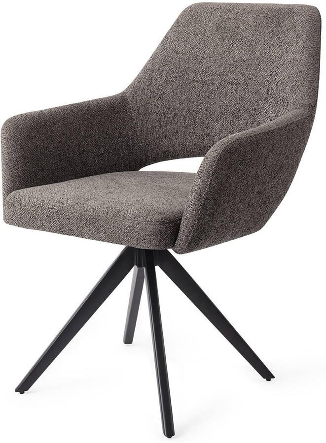 Jesper Home Eetkamerstoel Yanai Turn Black Draaibaar Amazing Grey - Foto 2