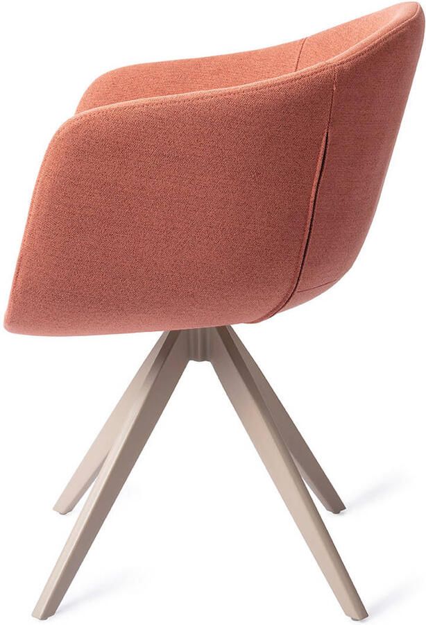 Jesper Home Draaibare Eetkamerstoel Yuni Turn Beige Coral Crush - Foto 2