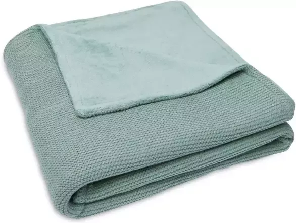 Jollein baby ledikantdeken Basic Knit 100x150cm Forest Green Fleece - Foto 3