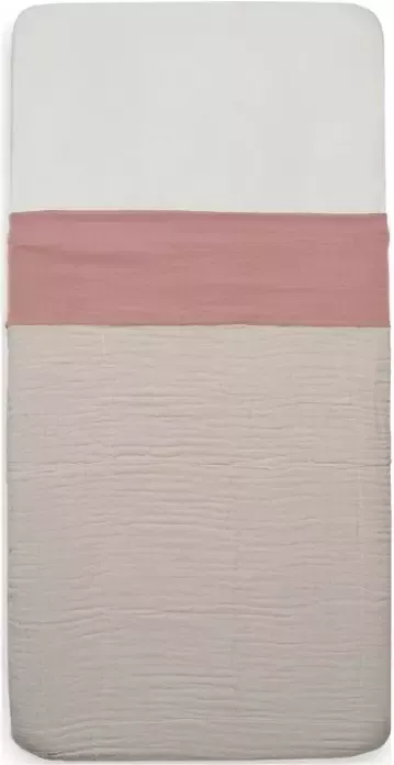 Jollein baby ledikantlaken 120x150cm wrinkled cotton rosewood - Foto 3