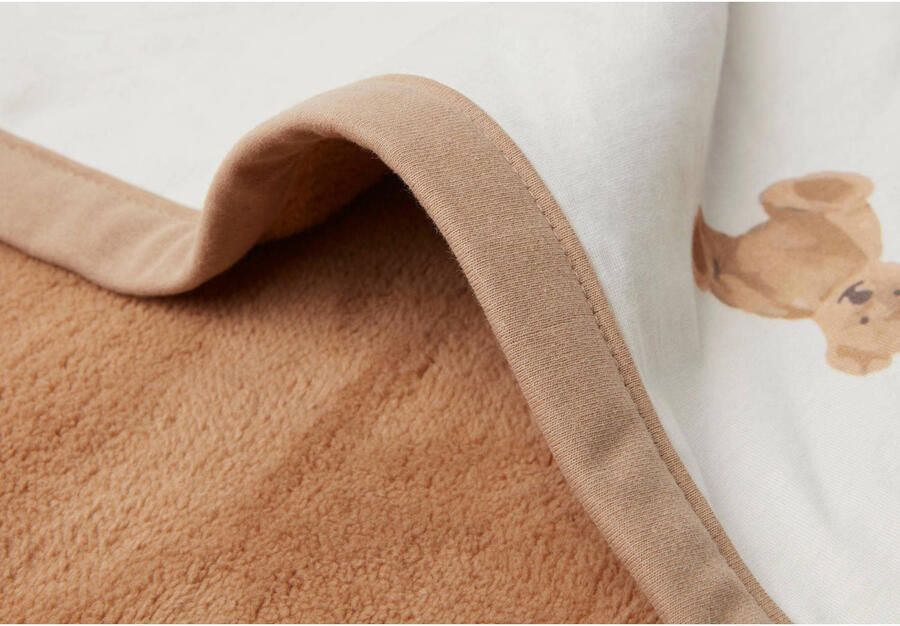 Jollein gevoerde baby wiegdeken Jersey 75x100cm Teddy Bear