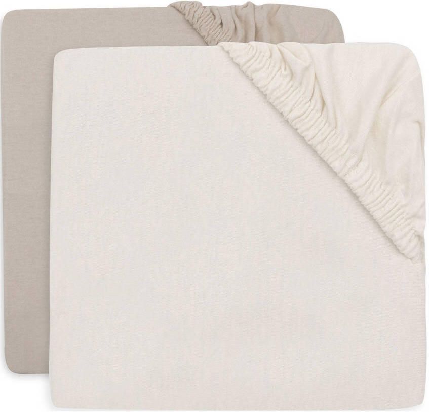 Jollein jersey hoeslaken boxmatras Oatmeal Sand van 2 beige ecru