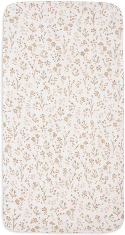 Jollein jersey hoeslaken kinderbed Bloomy beige - Foto 3