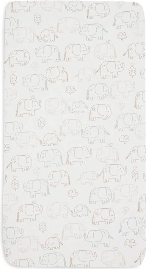 Jollein jersey kinderbed hoeslaken Elephant Tales wit bruin - Foto 3