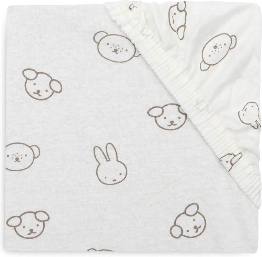 Jollein jersey kinderbed hoeslaken Miffy and Friends wit bruin