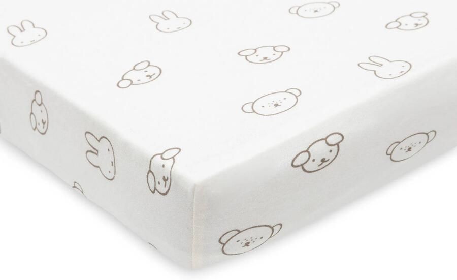 Jollein jersey kinderbed hoeslaken Miffy and Friends wit bruin - Foto 2