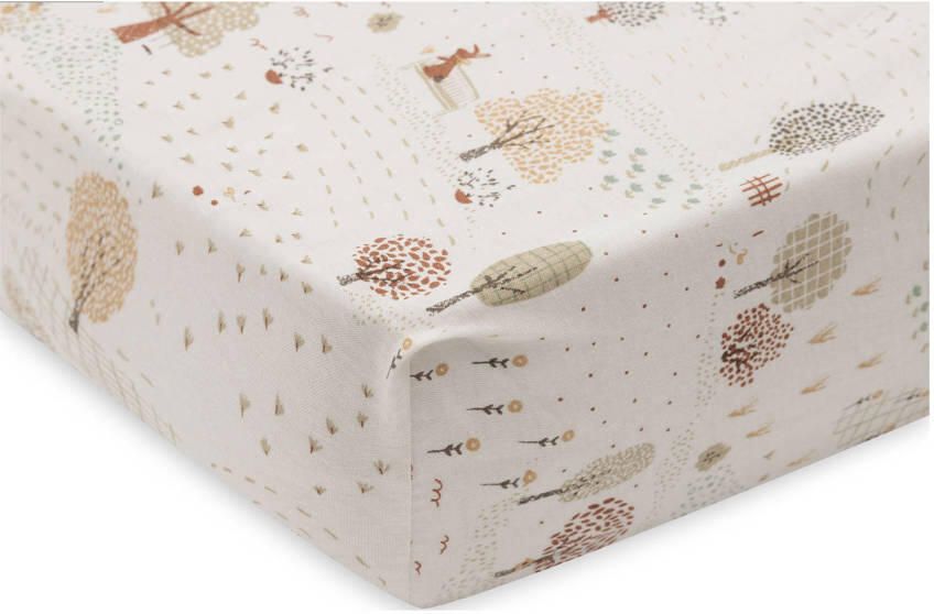 Jollein jersey kinderbed hoeslaken Tiny Park offwhite groen beige