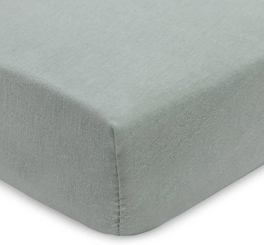 Jollein jersey ledikant hoeslaken Sea Green Biscuit groen bruin (set van 2) - Foto 2