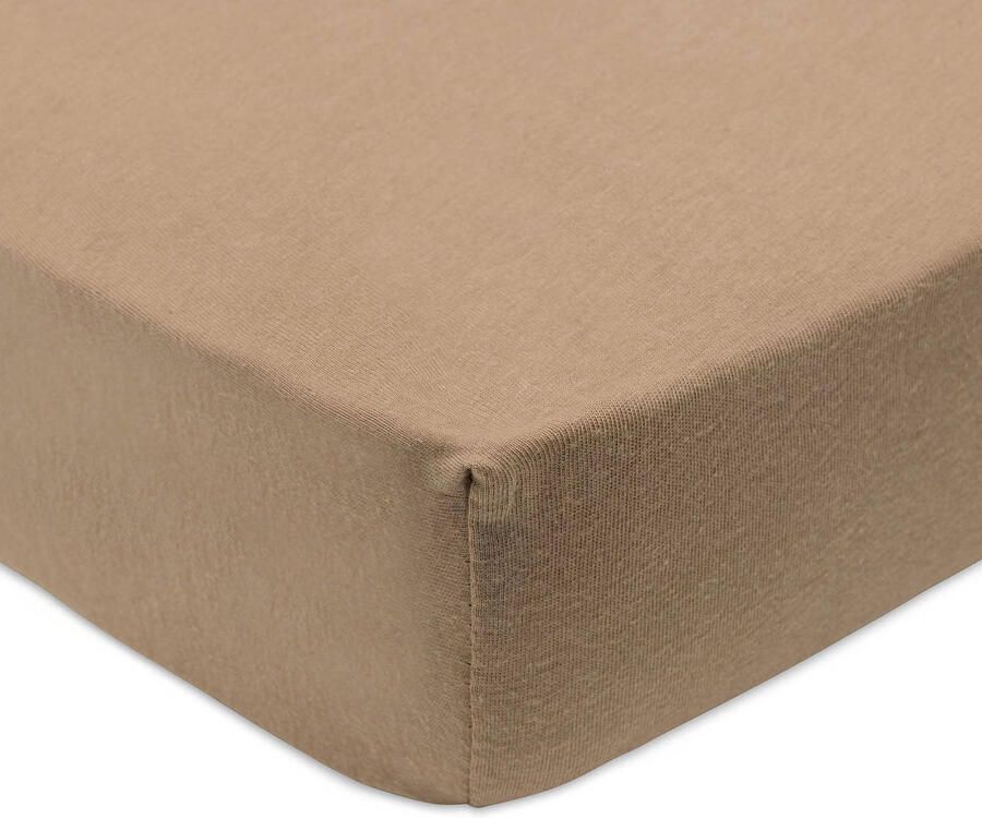 Jollein jersey ledikant hoeslaken Wild Rose Biscuit set an 2 roze bruin