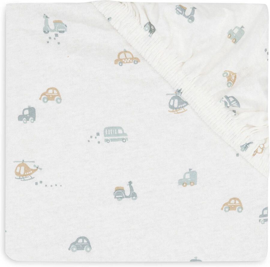 Jollein jersey peuter hoeslaken On The Go offwhite blauw beige - Foto 2