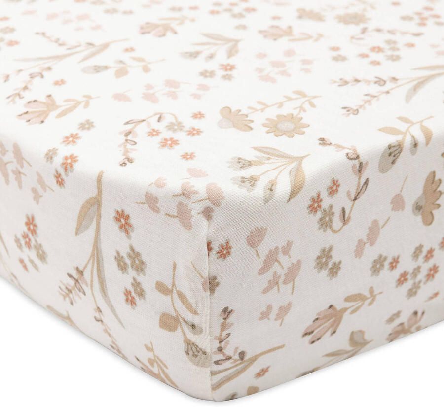 Jollein jersey wieg hoeslaken Bloomy offwhite beige - Foto 3