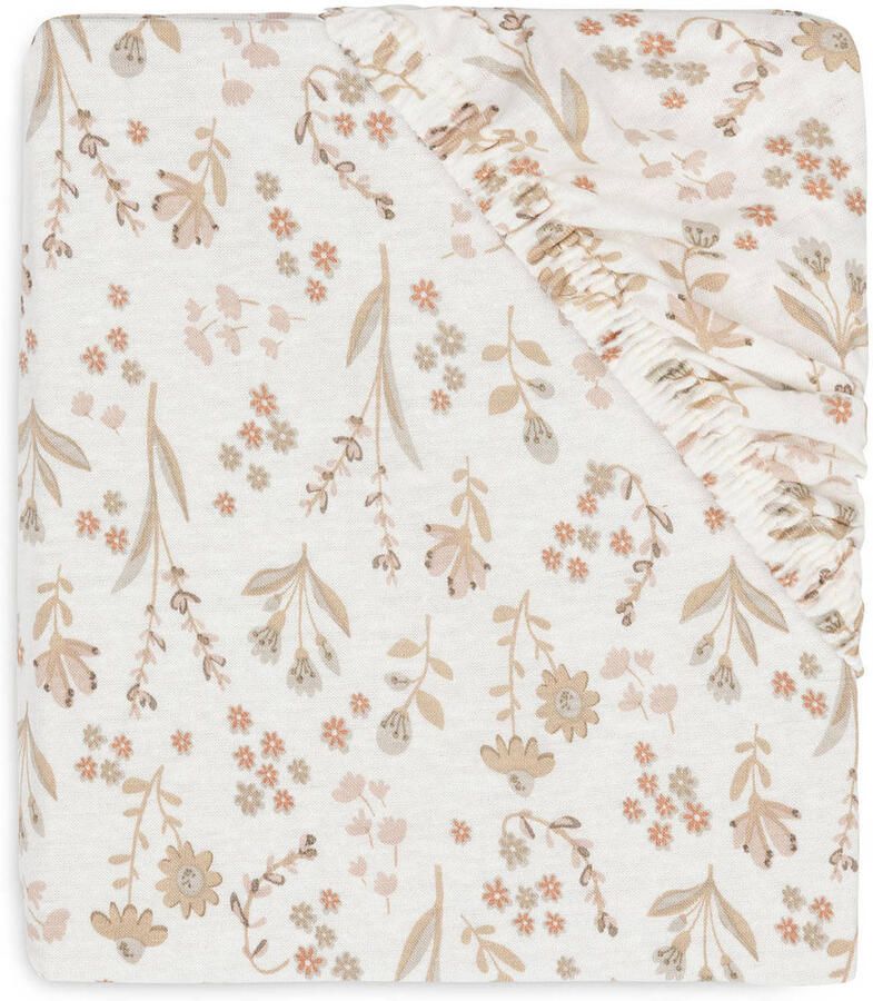 Jollein jersey wieg hoeslaken Bloomy offwhite beige