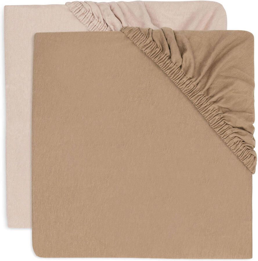 Jollein jersey wieg hoeslaken Wild Rose Biscuit set van 2 roze bruin - Foto 3