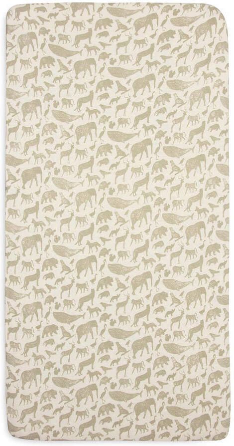 Jollein katoenen jersey wieg hoeslaken 40 50x80 90cm Animals Olive Green - Foto 2