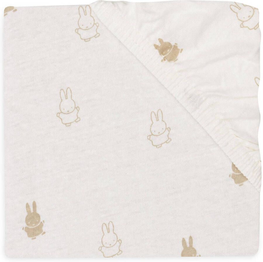 Jollein katoenen jersey wieg hoeslaken 40 50x80 90cm Happy Miffy Nougat