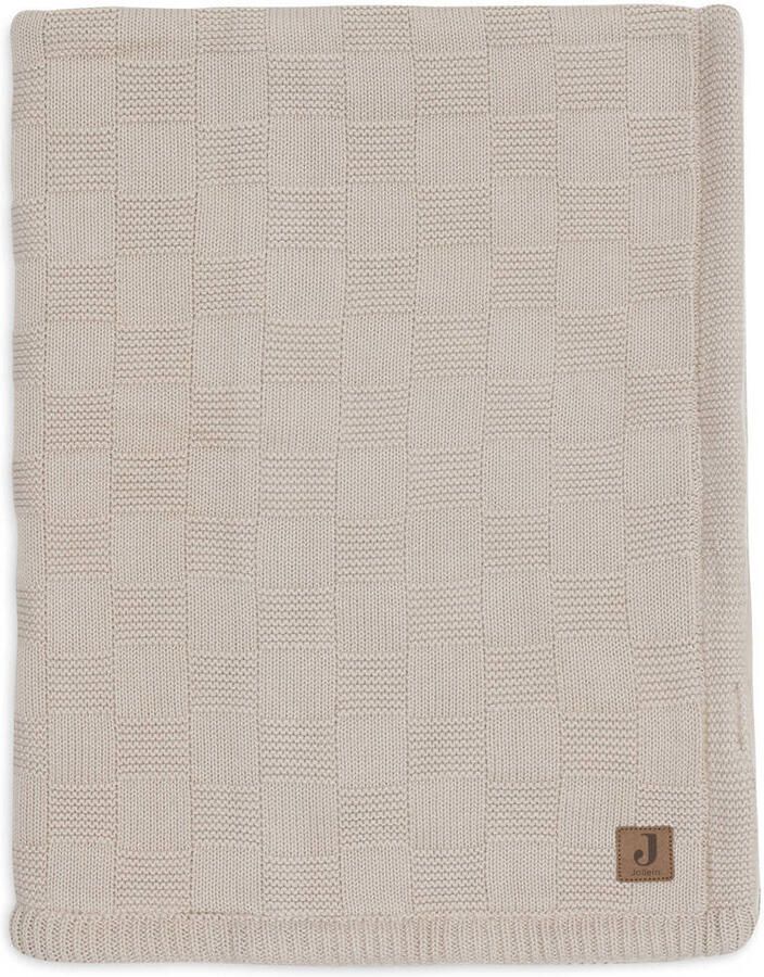 Jollein ledikant deken Box Knit Warm Sand Velvet