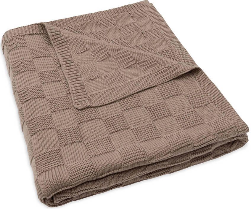 Jollein ledikantdeken Box Knit Milky Coffee bruin