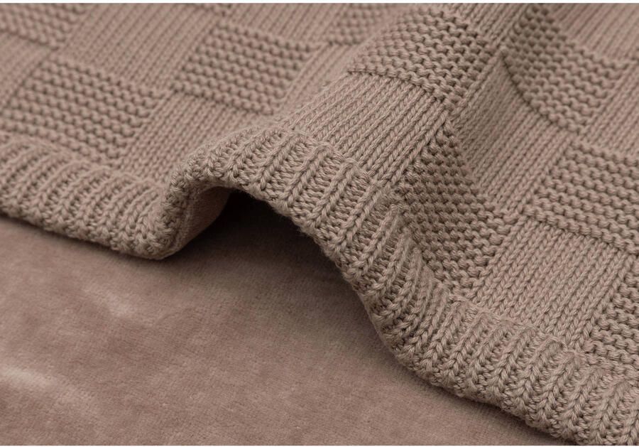 Jollein ledikantdeken Box Knit Milky Coffee Velvet bruin