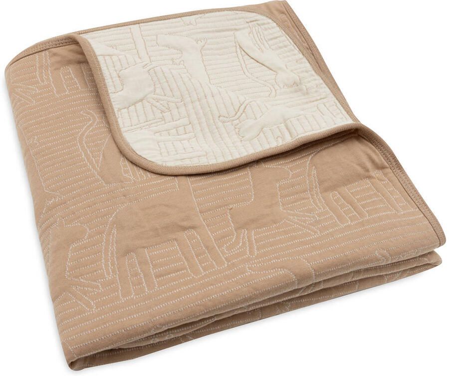Jollein reversible ledikantdeken Jungle Jambo Biscuit Oatmeal