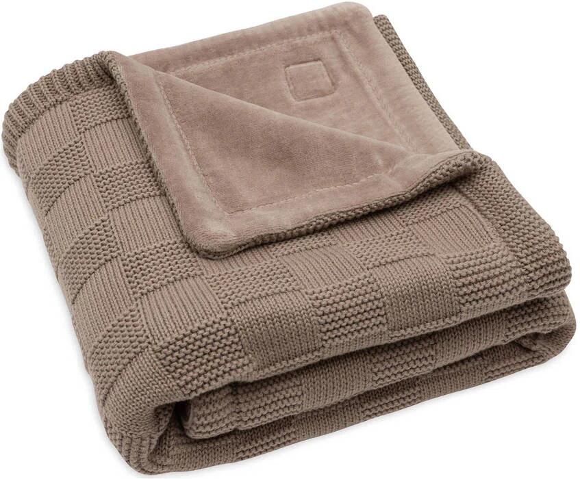 Jollein wiegdeken Box Knit Milky Coffee Velvet bruin