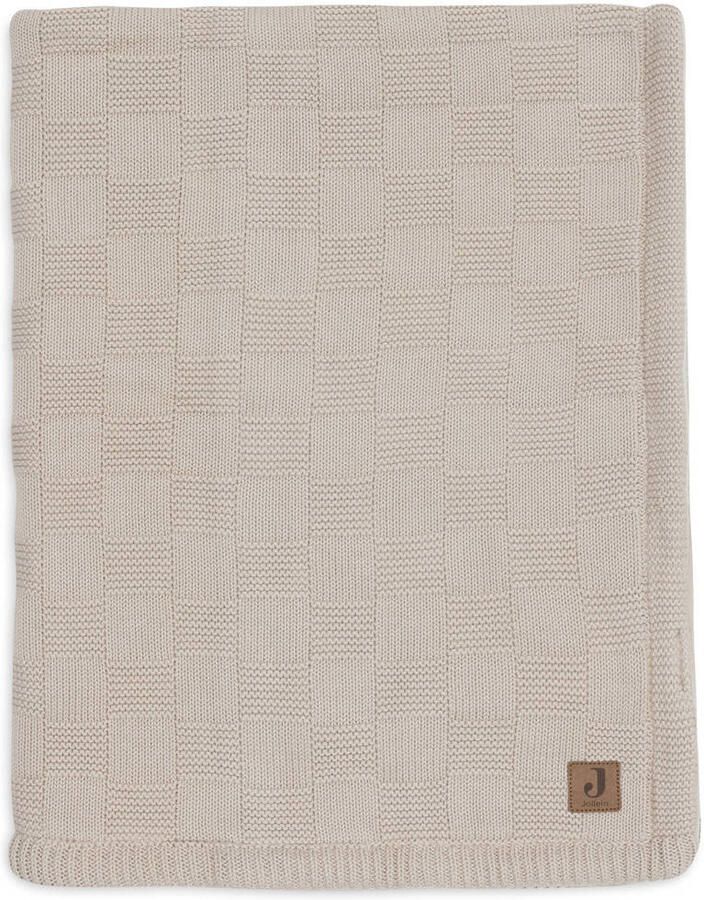 Jollein wiegdeken Box Knit Warm Sand Velvet beige
