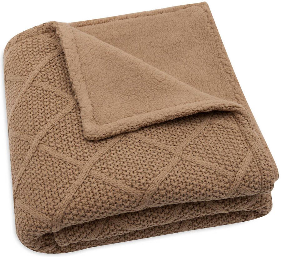 Jollein wiegdeken Check Knit Biscuit Teddy Fleece - Foto 2