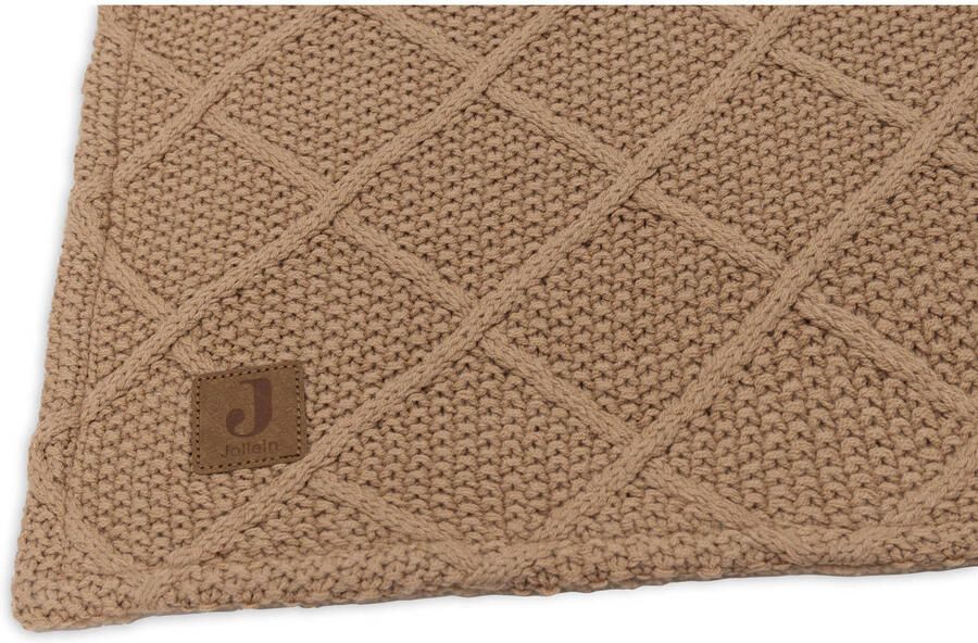 Jollein wiegdeken Check Knit Biscuit Teddy Fleece