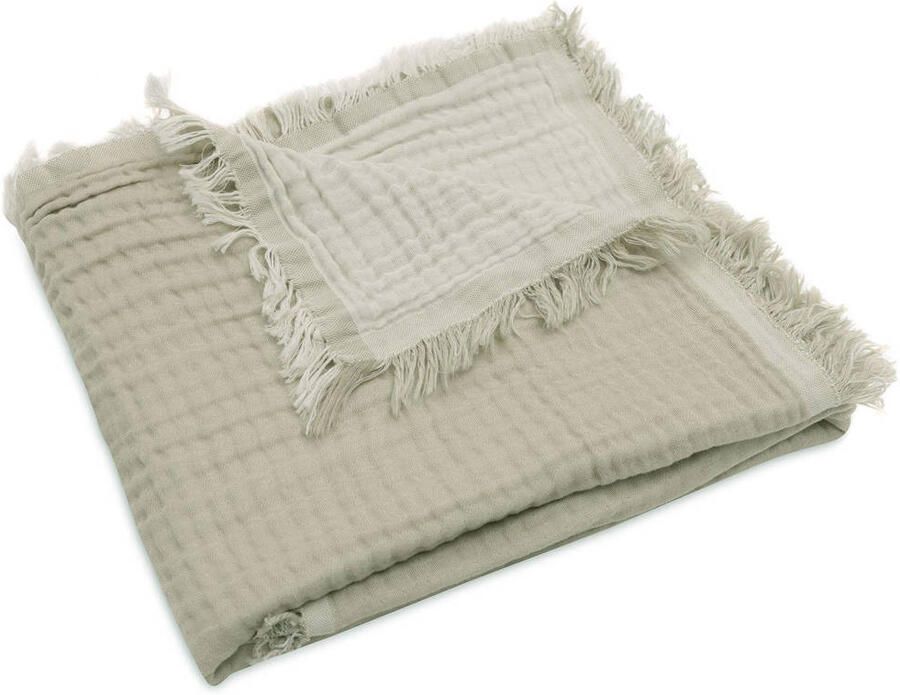 Jollein wiegdeken Fringe Olive Green Ivory - Foto 3