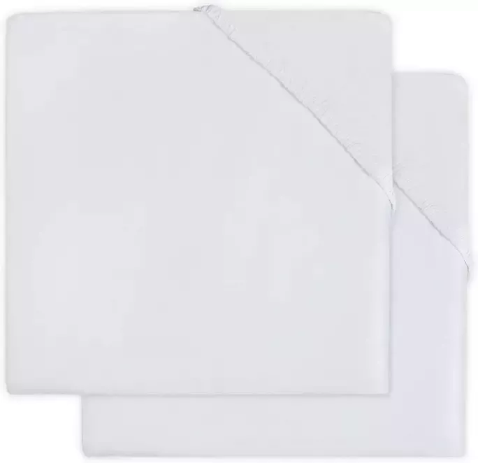 Jollein katoenen hoeslaken wieg 40x80 90 cm set van 2 wit