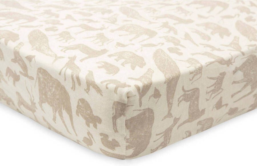 Jollein katoenen jersey wieg hoeslaken 40 50x80 90cm Animals Nougat - Foto 1