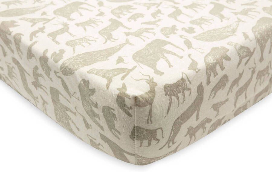 Jollein katoenen jersey wieg hoeslaken 40 50x80 90cm Animals Olive Green - Foto 3