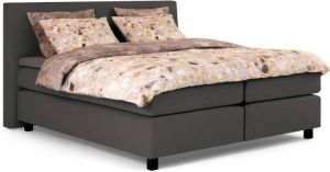 Karlsson Boxspring Autentik Kurbat vlak met gestoffeerd matras 160 x 200 cm anthracite
