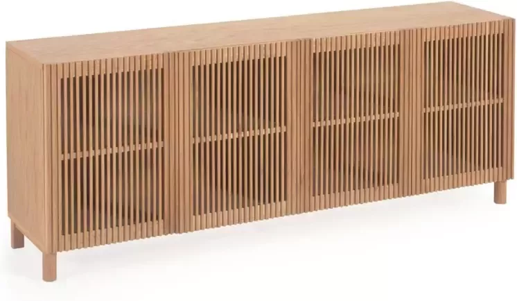 Kave Home Dressoir Beyla 180 x 42.5 cm 78% MDF E0 (vezelplaat met gemiddelde dichtheid en lage formaldehyde-emissie klasse E0) 20% Eikenhoutplaat (Quercus alba) 2% Essenboomhout (Fraxinus Excelsior)