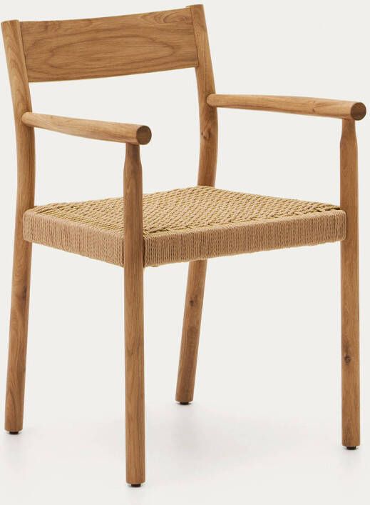 Kave Home Yalia-stoel in massief eikenhout FSC 100% met natuurlijke afwerking en zitting van touw - Foto 4