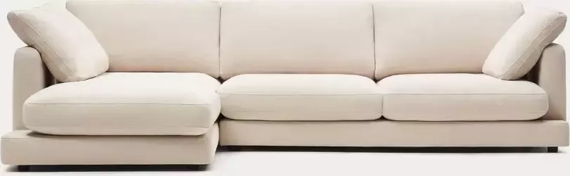 Kave Home Gala 4-zitsbank met chaise longue links in beige 300 cm