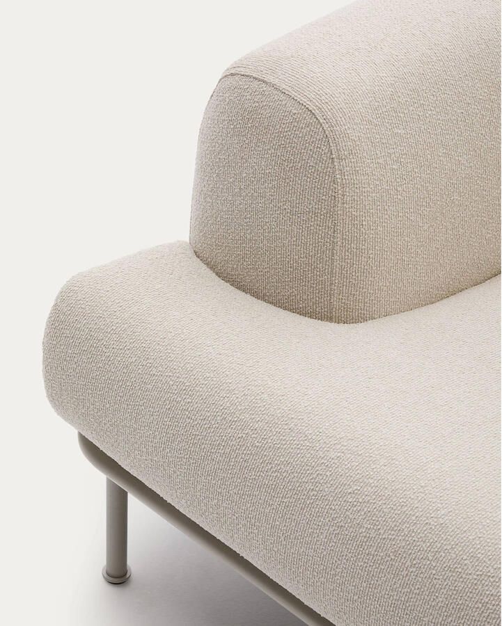 Kave Home 3-zits Bank Aurum Chenille Met verstelbare hoofdsteun Ecru