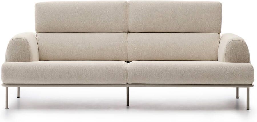 Kave Home 3-zits Bank Aurum Chenille Met verstelbare hoofdsteun Ecru - Foto 2