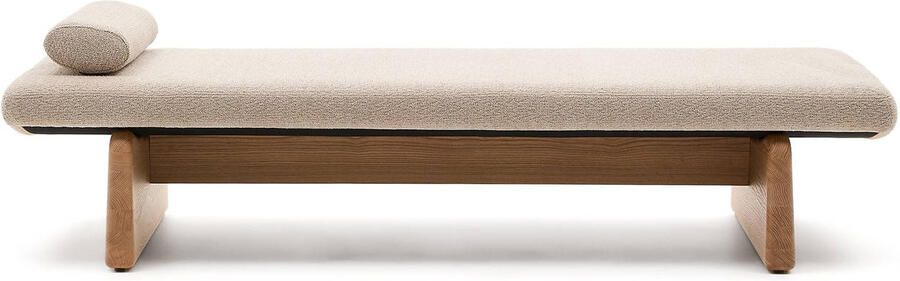 Kave Home Bank Topaz Chenille en essenhout 200cm Naturel - Foto 3