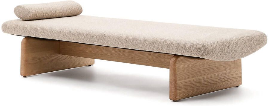 Kave Home Bank Topaz Chenille en essenhout 200cm Naturel - Foto 2