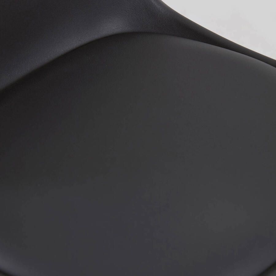 Kave Home Orlando-T barkruk zwart kunstleer en mat zwart staal 60-82 cm