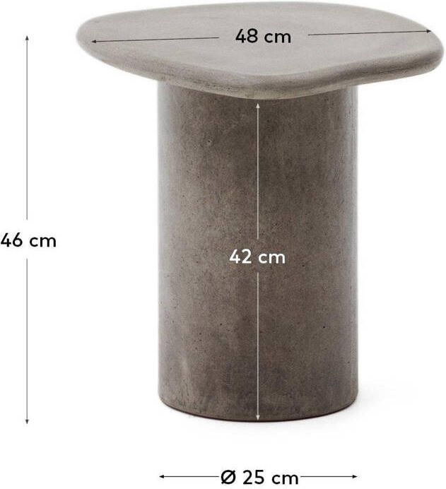 Kave Home Organische Bijzettafel Macarella Beton 48 x 47cm Grijs - Foto 3