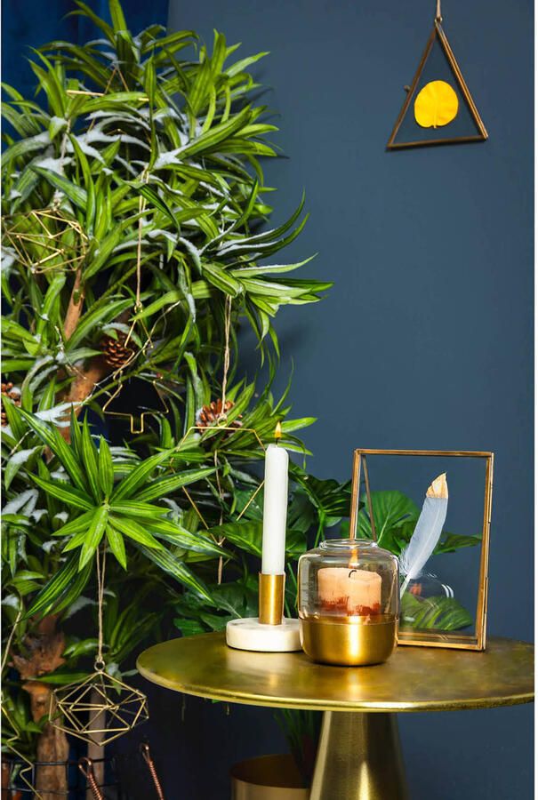 Kave Home Rhet bijzettafel in metaal met gouden afwerking Ø 39 cm - Foto 4