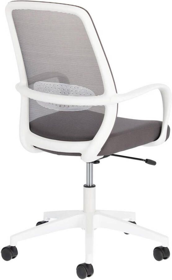 Kave Home Melva bureaustoel in grijs en poten van staal in wit - Foto 2
