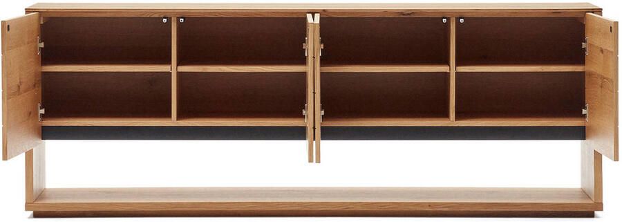 Kave Home Alguema dressoir 4 deuren in eiken fineer met natuurlijke afwerking 200 x 74 cm - Foto 4