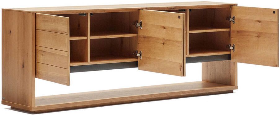 Kave Home Alguema dressoir 4 deuren in eiken fineer met natuurlijke afwerking 200 x 74 cm - Foto 3
