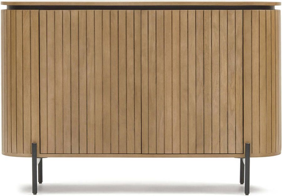 Kave Home Licia 2-deurs dressoir van massief mangohout en zwart - Foto 3