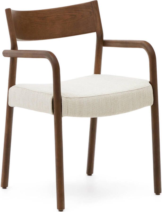 Kave Home Stoel Falconera afneembare hoes massief eikenhout met walnoten afwerking FSC Mix Credit - Foto 3