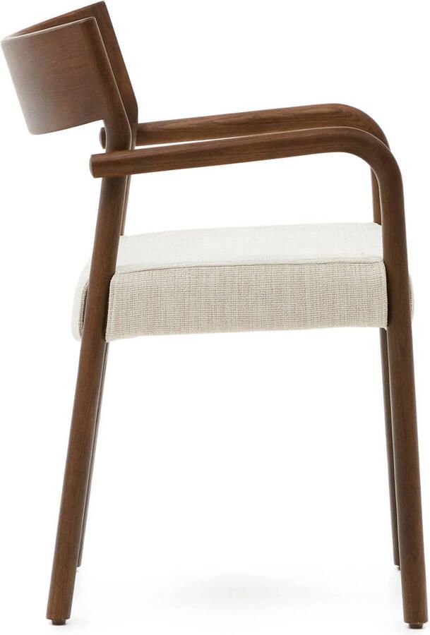 Kave Home Stoel Falconera afneembare hoes massief eikenhout met walnoten afwerking FSC Mix Credit - Foto 2